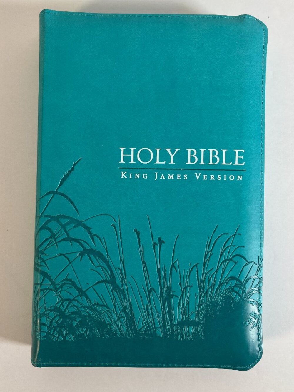 Holy Bible King James Version KJV Turquoise Zip Closure Thumb Index Tabs Gift Ed